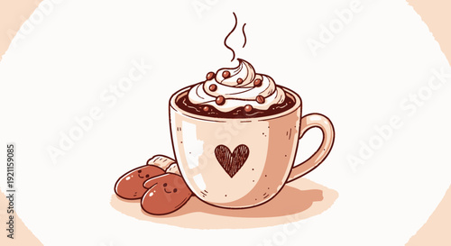 Hot Chocolate in Heart Mug.