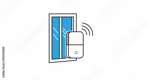 Smart Window Sensor Device Illustration.