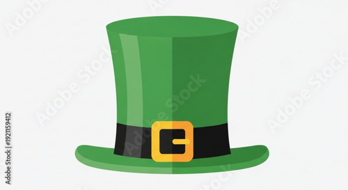 Green top hat with black band and gold buckle for st patrick's day celebration