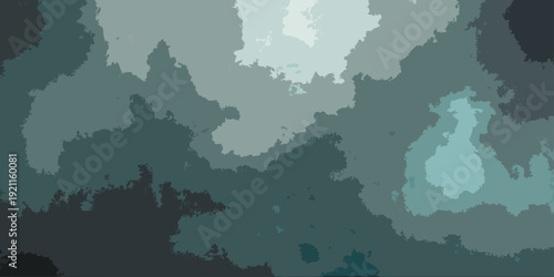 Vector Abstract and artistic rendition of layered, gradient shades in cool hues, suggesting depth and topography 