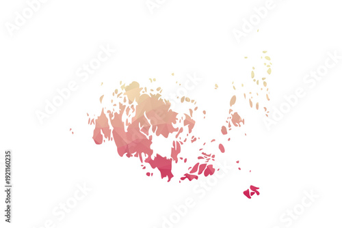 Aland Islands Map - Polygon Style Vector Illustration in Peach and Pink Gradient, Low Poly Geometric Design, Isolated on White Background for Infographics and Projects.