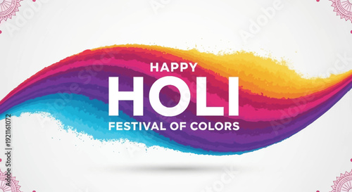 Vibrant Holi celebration with colorful powders in air