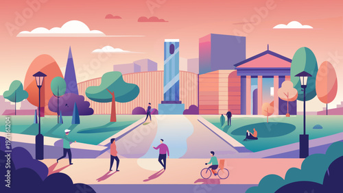 Minimal Urban Park Vector