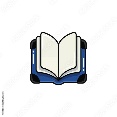 Open Hardcover Book Flat Vector Icon