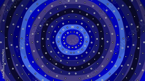 Blue Concentric Circles with White Dots Animation.