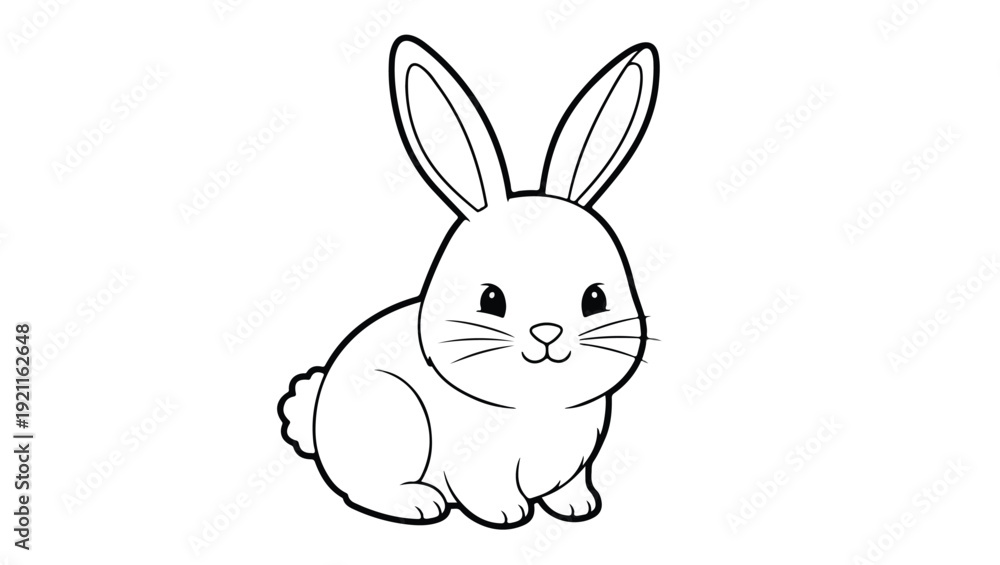 Obraz premium Cute Baby Bunny Line Art Illustration