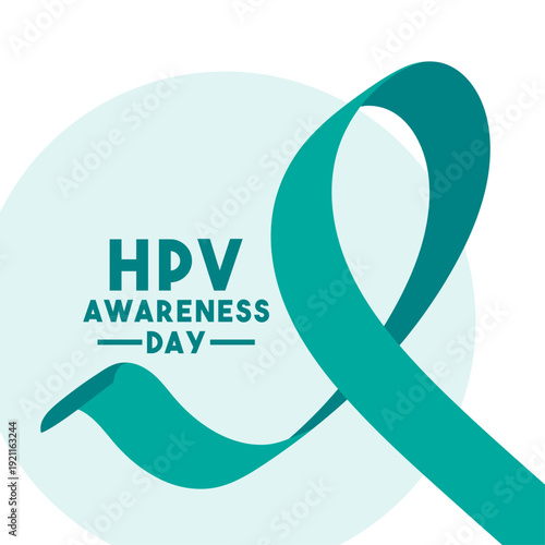 HPV Awareness Day. March. Ribbon. Banner, card, and background.