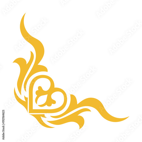 Golden Ornate Corner Accent