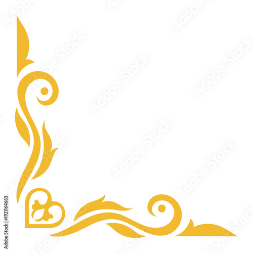 Elegant Golden Corner Ornament