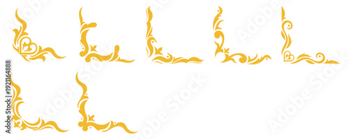 Ornate Gold Corner Flourishes Set