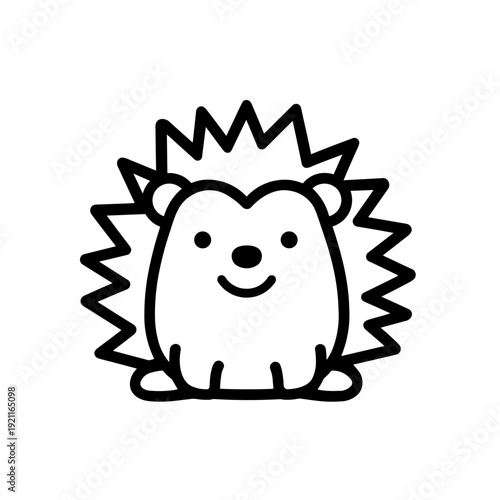 Minimalist hedgehog wild animal vector icon