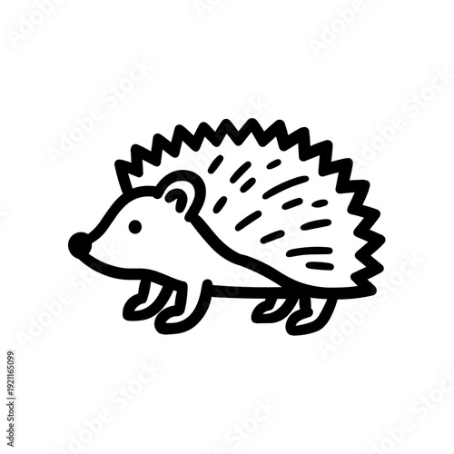Minimalist hedgehog wild animal vector icon