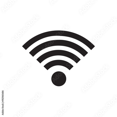 Wifi symbol icon representing wireless internet connection and communication technology used for networking and online access