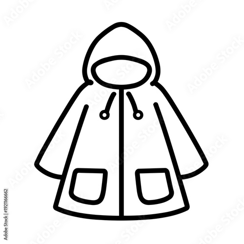 Minimalist raincoat waterproof clothing vector icon