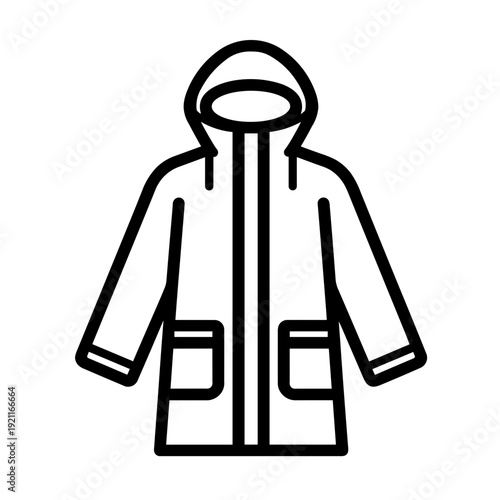 Minimalist raincoat waterproof clothing vector icon