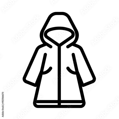Minimalist raincoat waterproof clothing vector icon