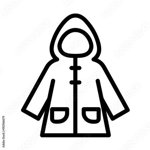Minimalist raincoat waterproof clothing vector icon