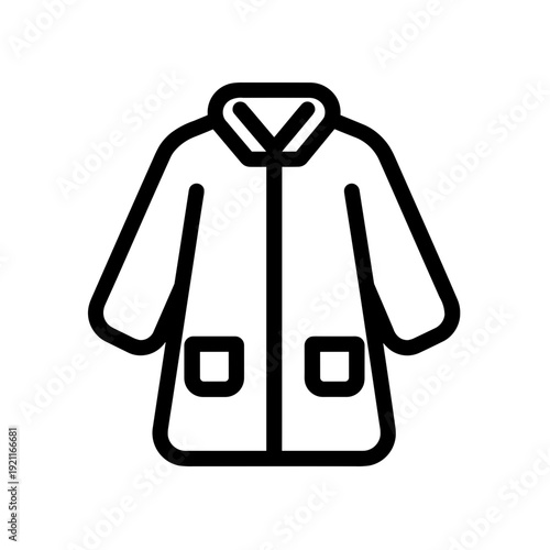 Minimalist raincoat waterproof clothing vector icon