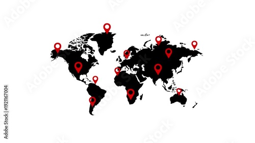 Global Map with Navigation Marker Symbol