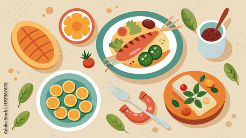 Spanish Tapas Vector Illustration