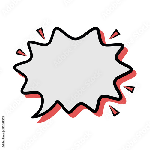 Explosion speech bubble icon suggests loud communication or surprise.