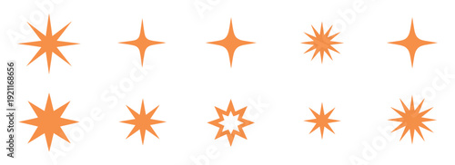 Sparkle icons set, twinkle stars collection, shine star icons, effect shine, glitter, twinkling and clean, star sparkle icon vector illustration for design