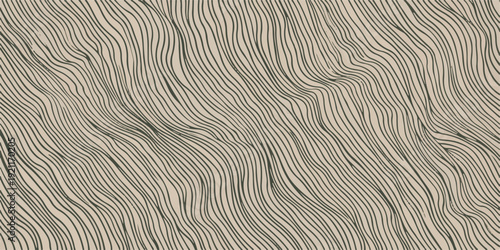 Organic wavy lines creating abstract texture on beige background, subtle pattern for graphic art and web design, natural flowing elements