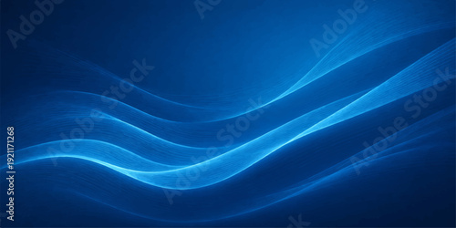 A soft blue abstract background featuring flowing digital waves and fractal curves creates a light motion design with an elegant energy pattern over a dark texture