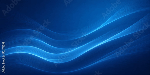 A dynamic digital wallpaper featuring soft flowing blue waves and fractal lines creates a light, abstract texture with a wavy motion and energy