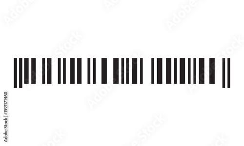 Simple Black Barcode Isolated on white background. High contrast black barcode symbol with vertical lines, retail, inventory, and product identification concepts.