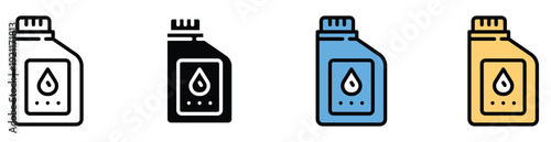 Set of colorful oil bottles with drop icons on labels