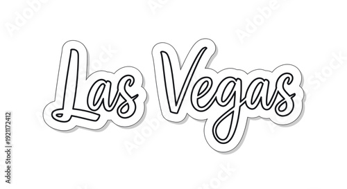 Las Vegas Hand Drawn Text Sticker, Nevada City Typography