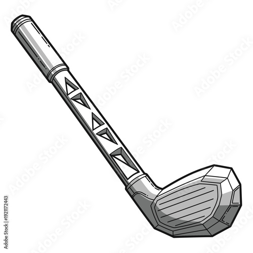 Modern Golf Club Design with Geometric Pattern on Shaft