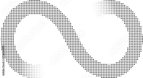 Halftone infinity symbol a stylish representation of continuity