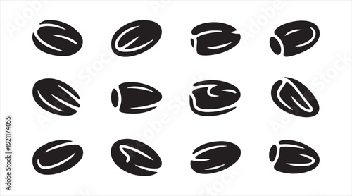 Roasted Coffee Bean Silhouette Collection for Cafe and Beverage Design