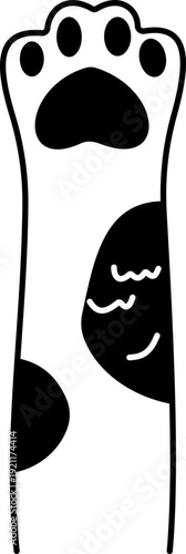 Cat paw print icon, animal footprint symbol for pet care, veterinary clinic, grooming salon and pet shop logo design in minimal line style vector isolated on transparent background