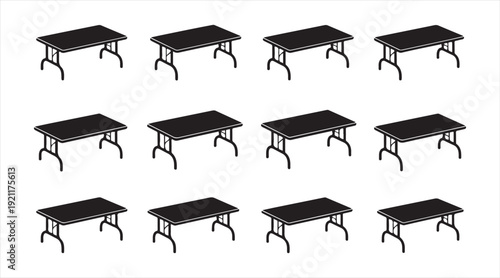 Elegant Antique Style Table Silhouette Pack for Home and Office Graphics