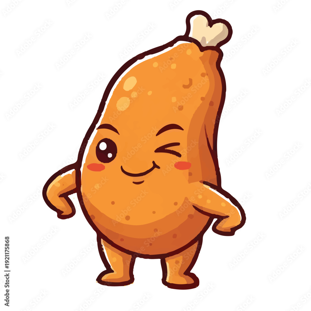 Fototapeta premium Funny cartoon fried chicken characters