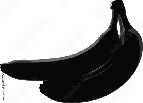 Single ripe banana with yellow peel isolated on white background