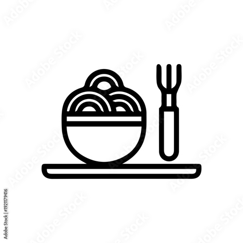 Noodle Bowl Outline Icon
