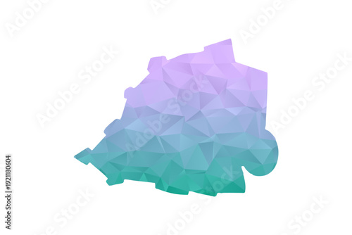 Holy See Map Polygon Style Vector Illustration in Purple and Cyan Gradient, Low Poly Geometric Design, Isolated on White Background for Infographics and Projects.
