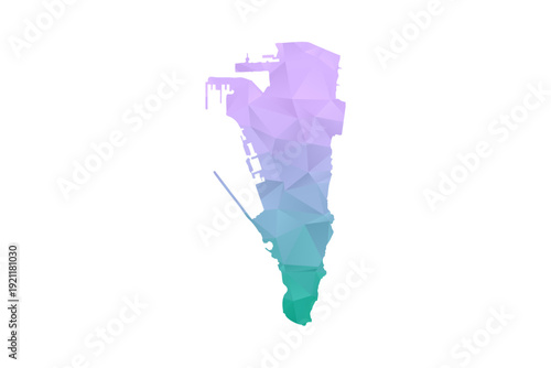 Gibraltar Map Polygon Style Vector Illustration in Purple and Cyan Gradient, Low Poly Geometric Design, Isolated on White Background for Infographics and Projects.