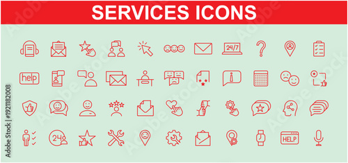 Customer Service Icons: Communication, Support, Help, Feedback, and Contact