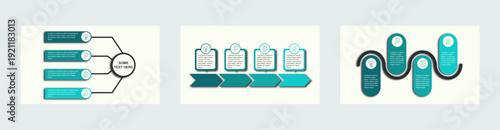 set of modern design template for infographics. Infographic template for business. Business infographic template. 3, 4, 5, and 6 Step timeline journey. Process diagram, 3, 4, 5, and 6 options on white