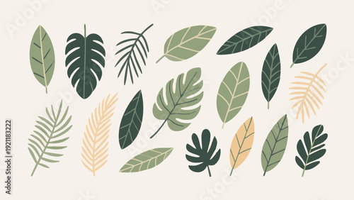 A simple leaf illustration evoking a tropical paradise. Vacation.
