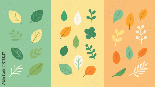 A simple leaf illustration evoking fresh spring foliage. Spring. Summer.