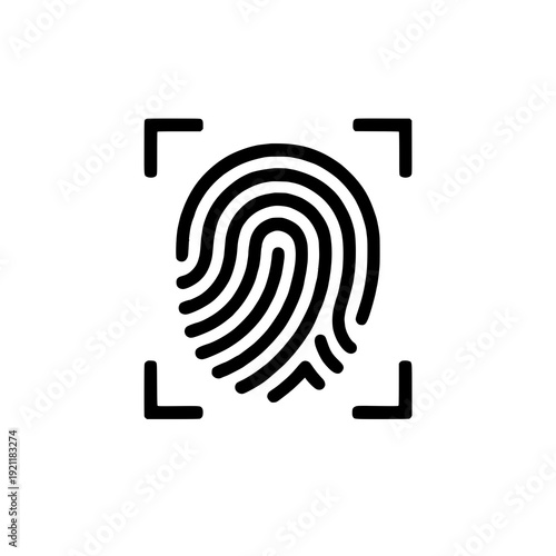 Biometric fingerprint scan being processed by a digital security system