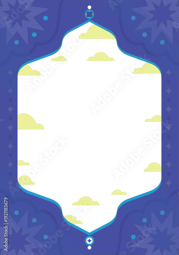 abstract blue and white background with ornaments 