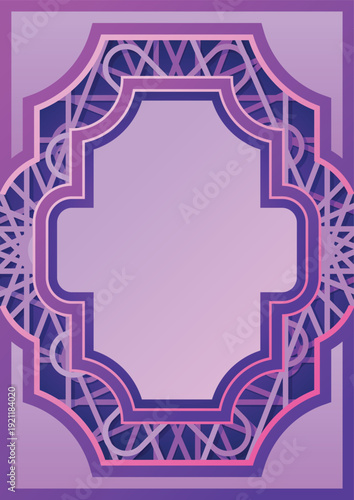 abstract purple background with ornaments in the frame