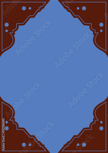 abstract blue background with ornaments on each side